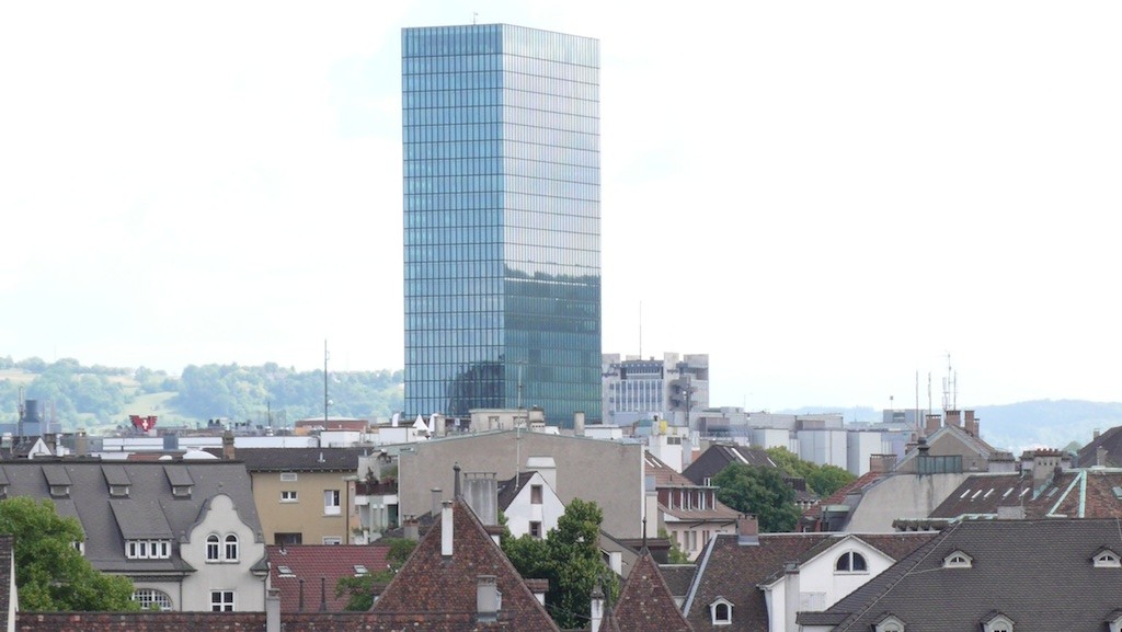 View of Messe Tower on Basel skyline (Source: MRNY)