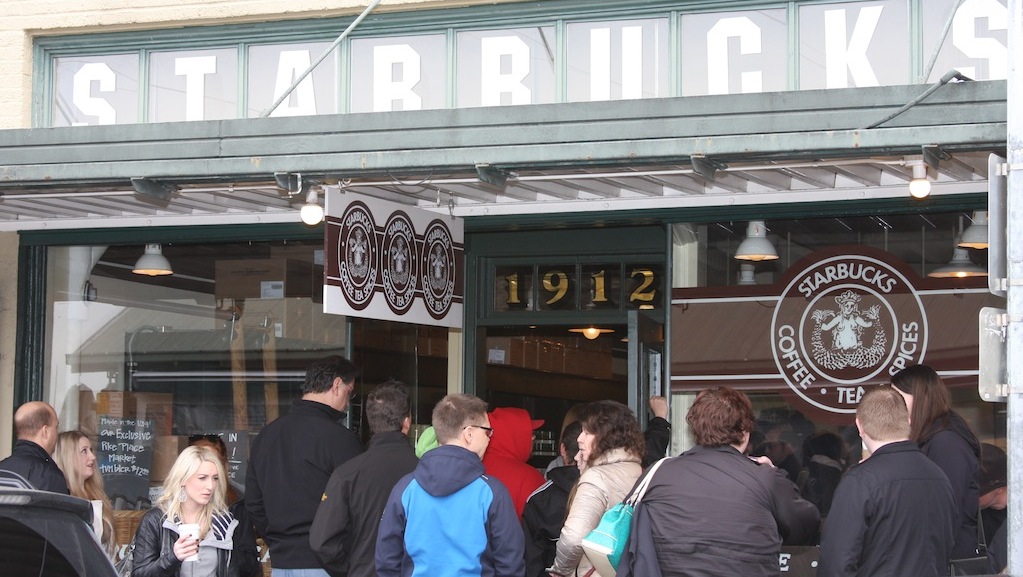 The original Starbucks opened in 1971 in Pike Place Market. (Source: MRNY)