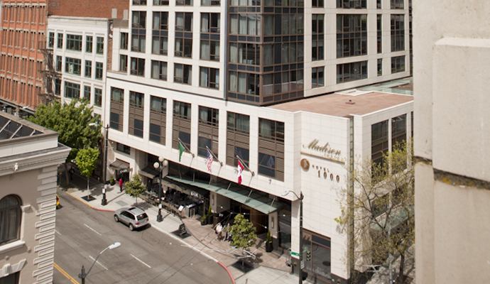 Exterior of Hotel 1000 in downtown Seattle (Source: Hotel 1000)